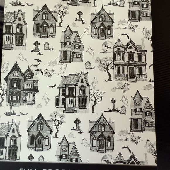 NEW Cynthia Rowley Halloween Haunted House Black & White Full/Queen Throw NWT - Picture 8 of 8